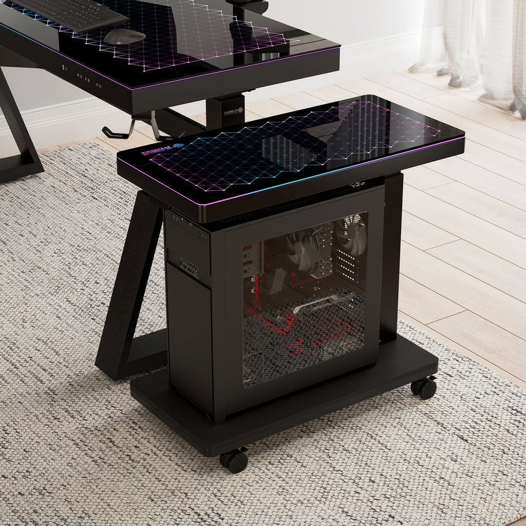 Height-Adjustable Illuminated Panel CPU Cart