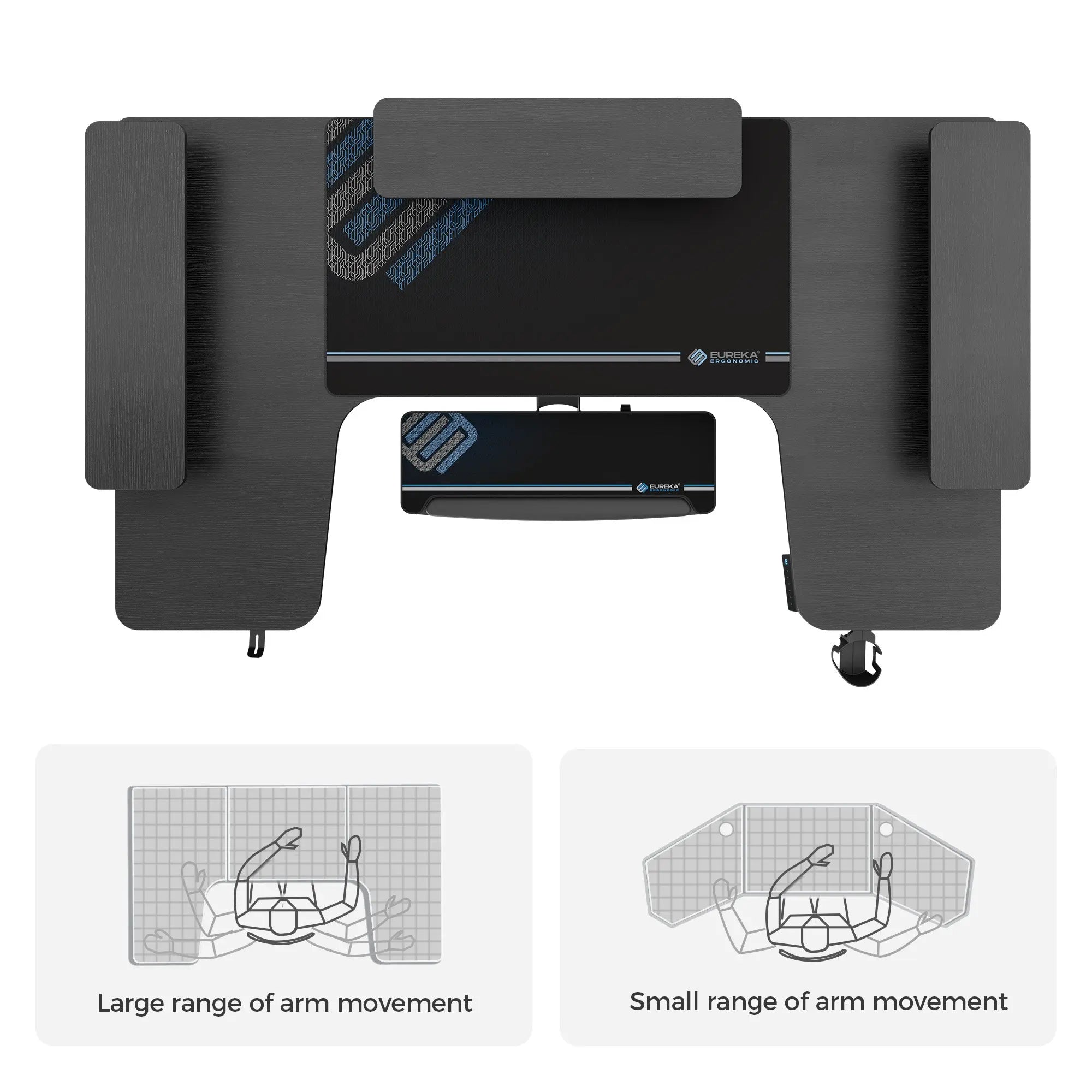U-Shaped Standing Desk with Accessories Set (74"x23")