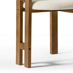 Elle Boucle Dining Chairs Set of 2, Walnut/black