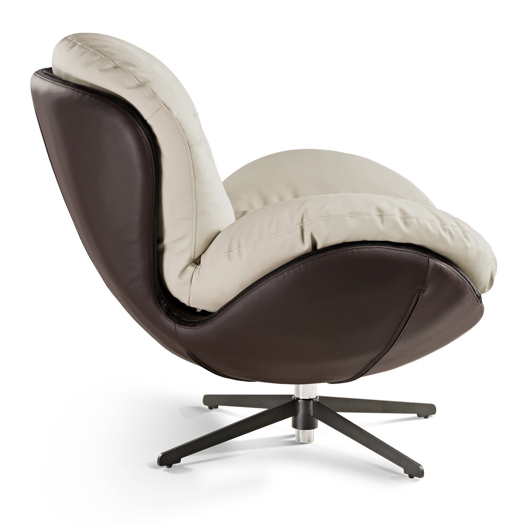 Alexia, Comfy Soft Swivel Lounge Chair, Gray