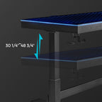 GTG-L60 Pro, L Shaped Glass Gaming Standing Desk (60"x23")
