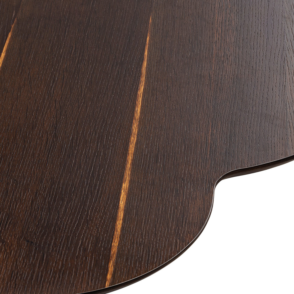 55" Modern Irregular Walnut Coffee Table