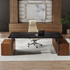 Zen Pro Series, 87"/72" Executive Standing Desk with Cabinets Set