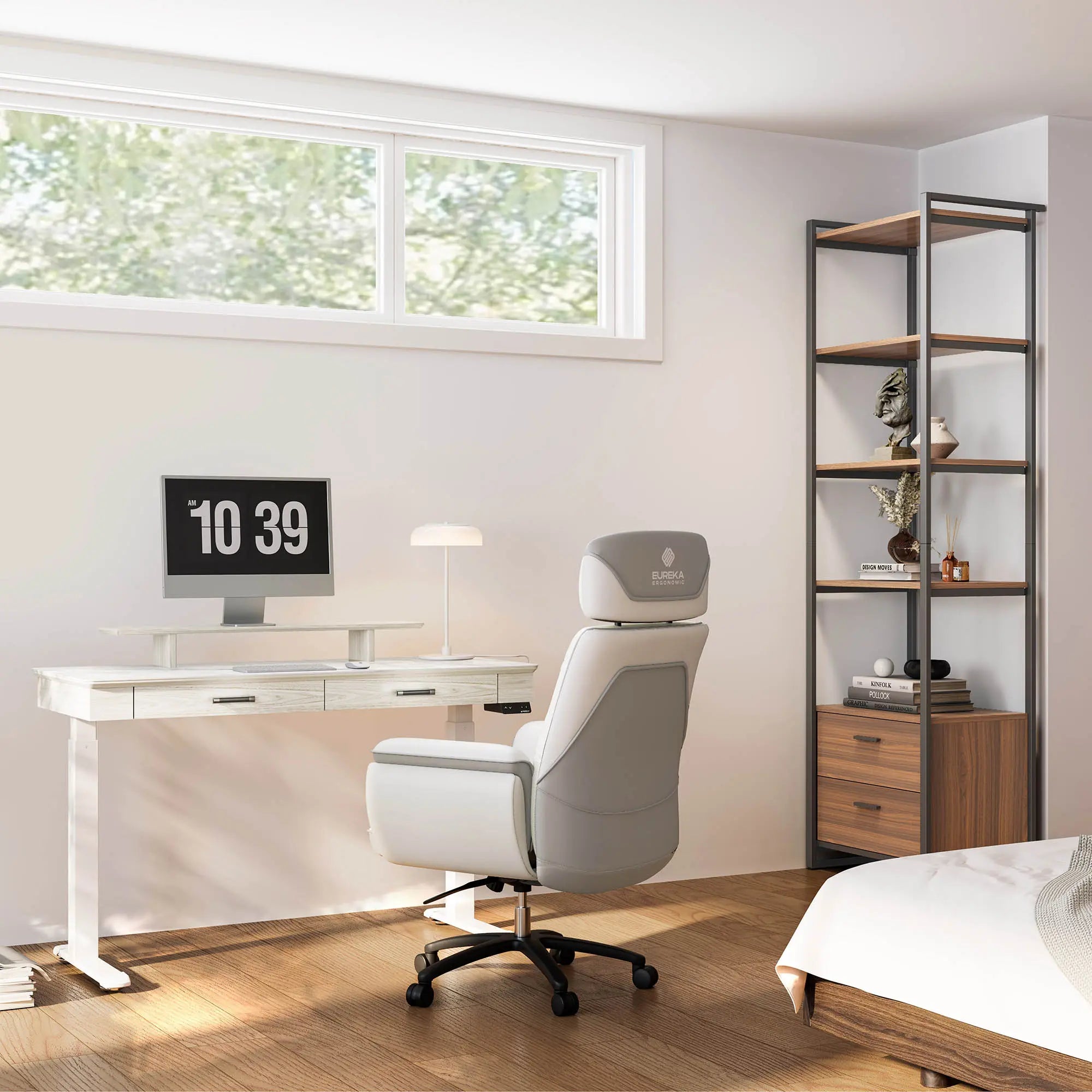 George, Slate Standing Desk, Artificial Marble Desktop (55"x23")