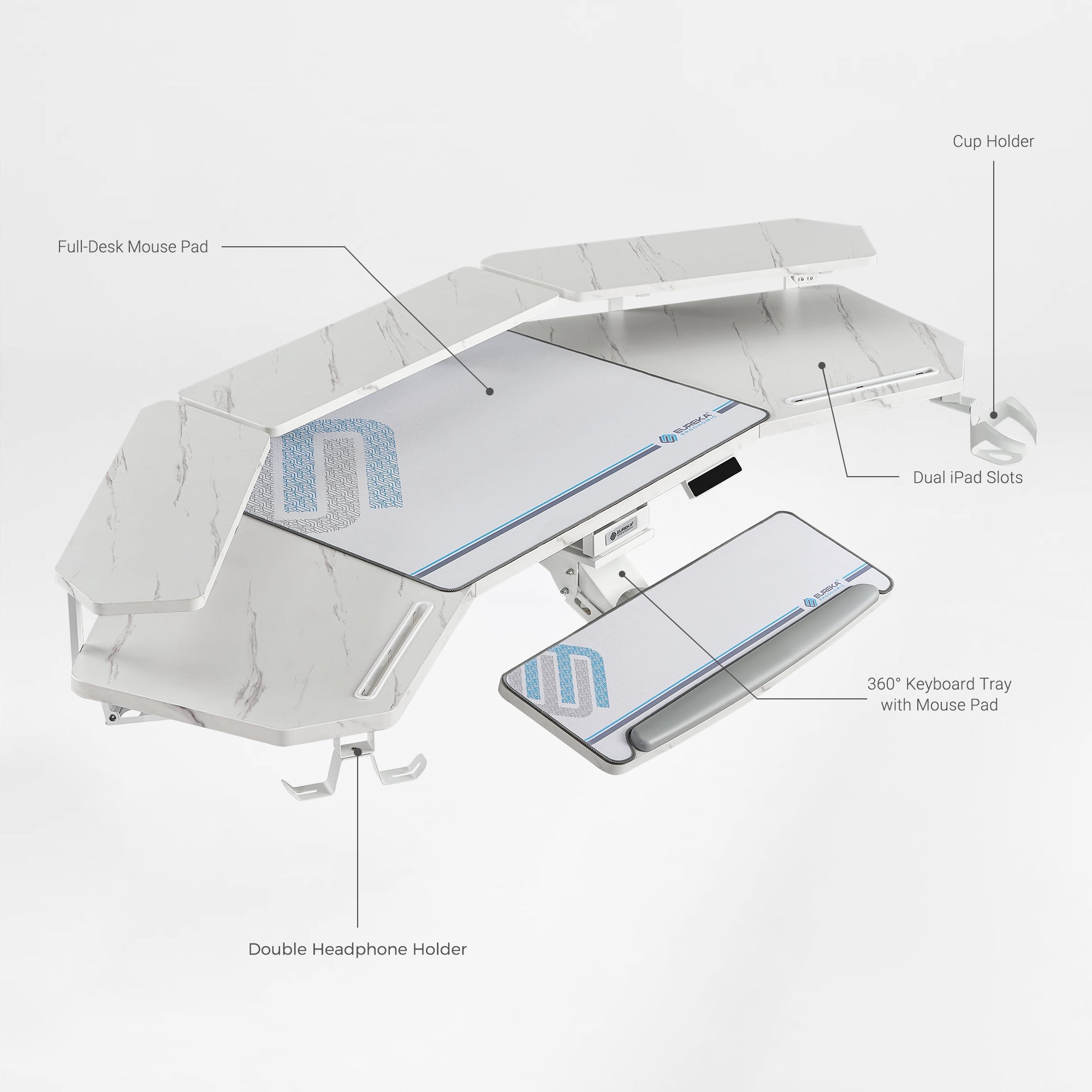 Aero Pro Wing-Shaped Standing Desk (72"x23")