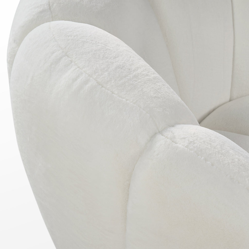 Adele, Upholstered Swivel Chair, White