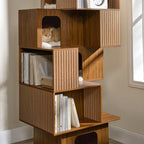 Pawlio, 72" Owner and Pet Shared Bookshelf Cat Tree