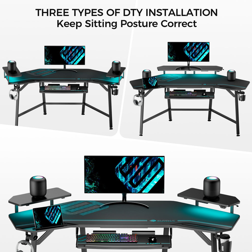 Aero Wing Shaped Studio Desk (73"x23")