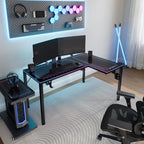 GTG - L60, L-Shaped Glass LED Gaming Desk (60"x40")