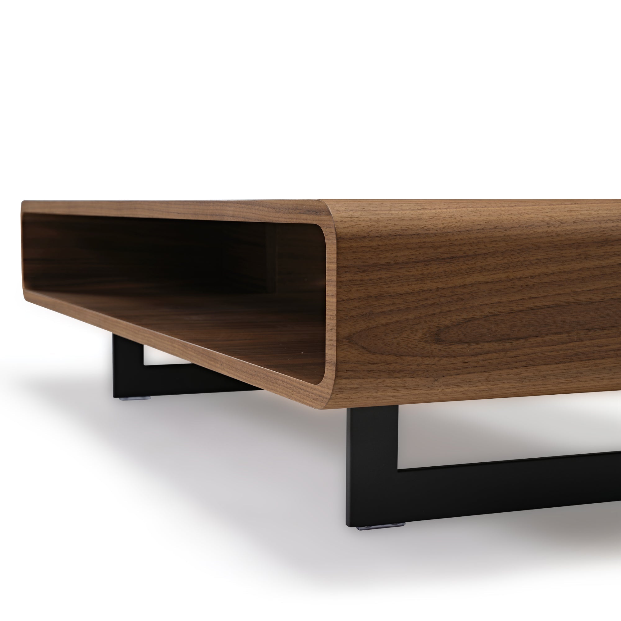47" Walnut Rounded Rectangular Coffee Table