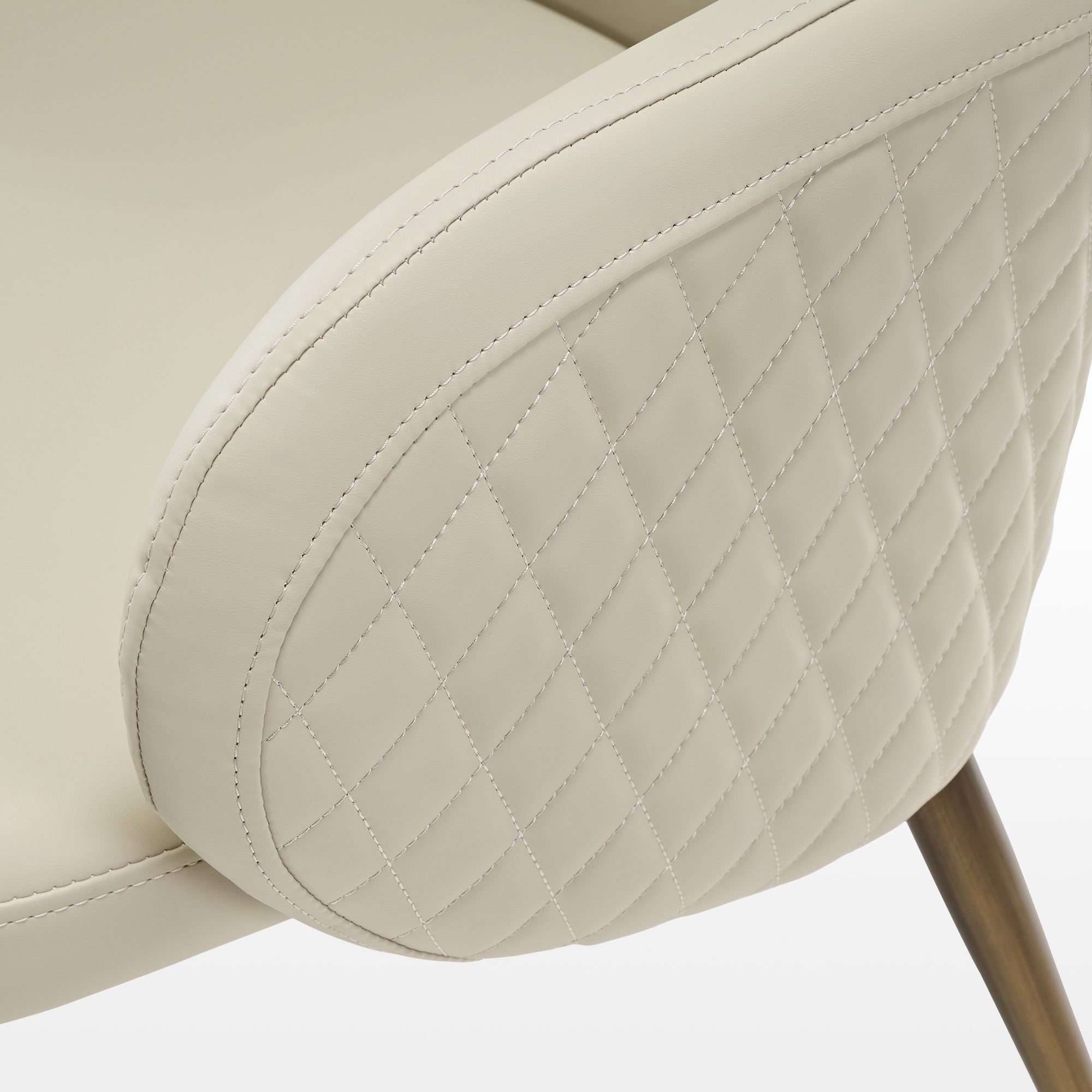 Acalay, Upholstered Dining Arm Chairs Set of 2, Beige