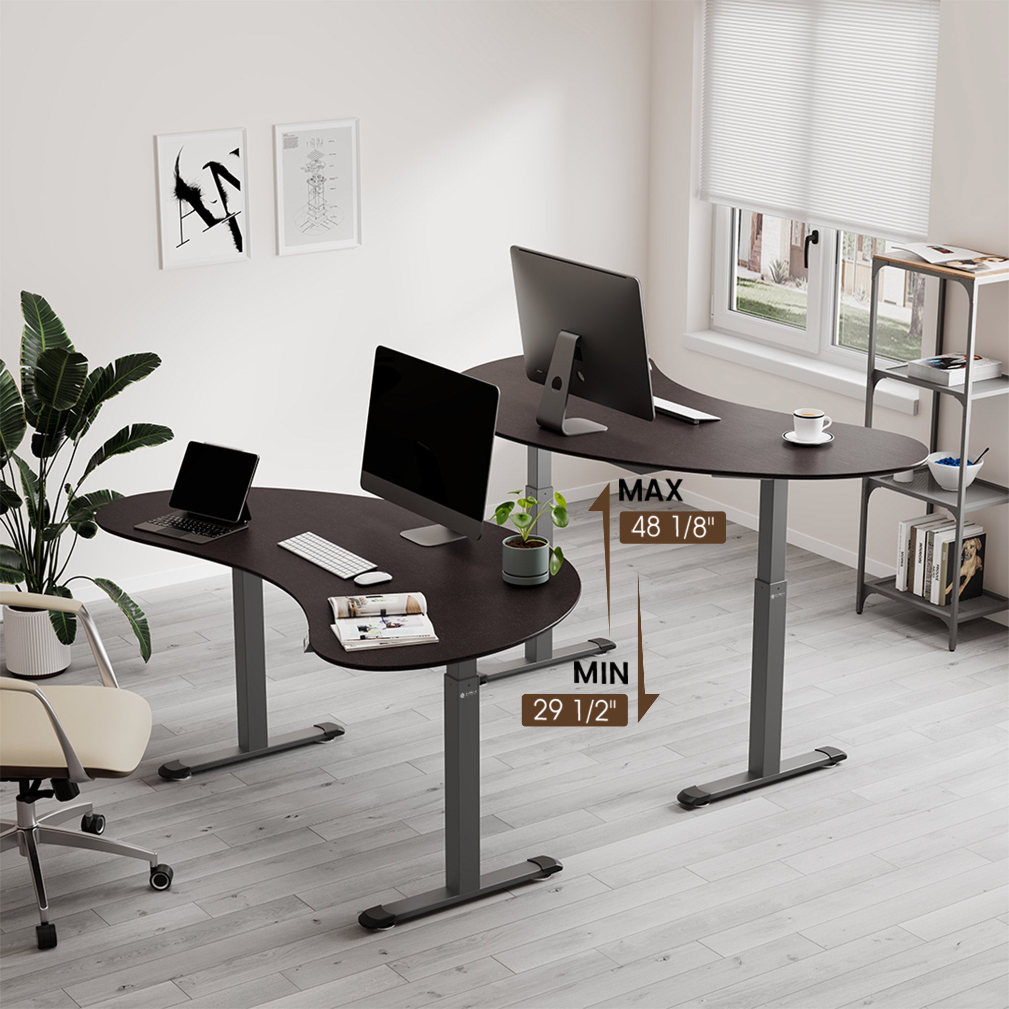 Cashew Shape Standing Desk (70"x39")