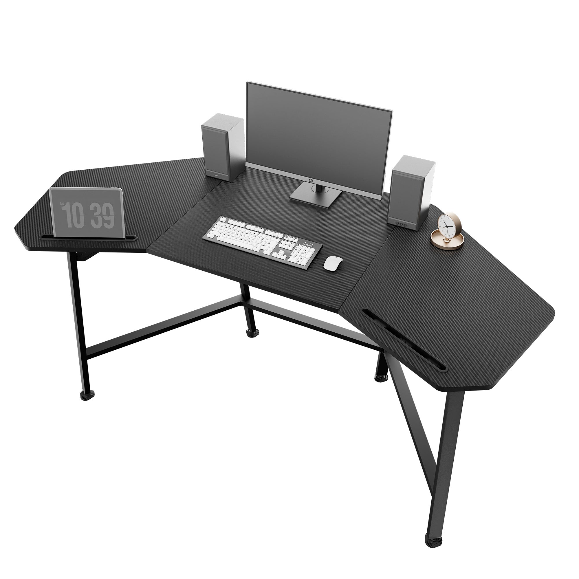 Aero Wing-Shaped Studio Desk, Black (63" and 72")