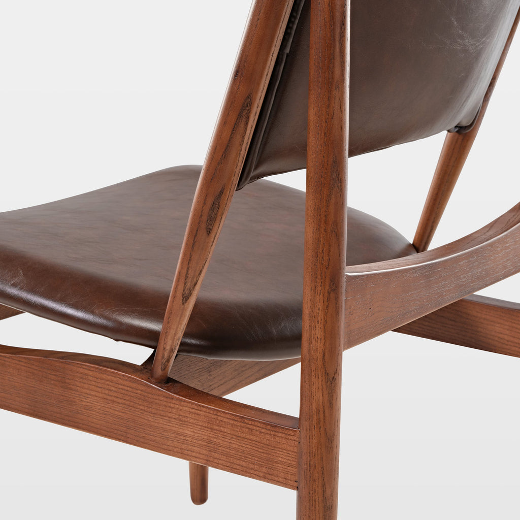 Lavish, Solid Wood Dining Side Chairs Set of 2, Brown