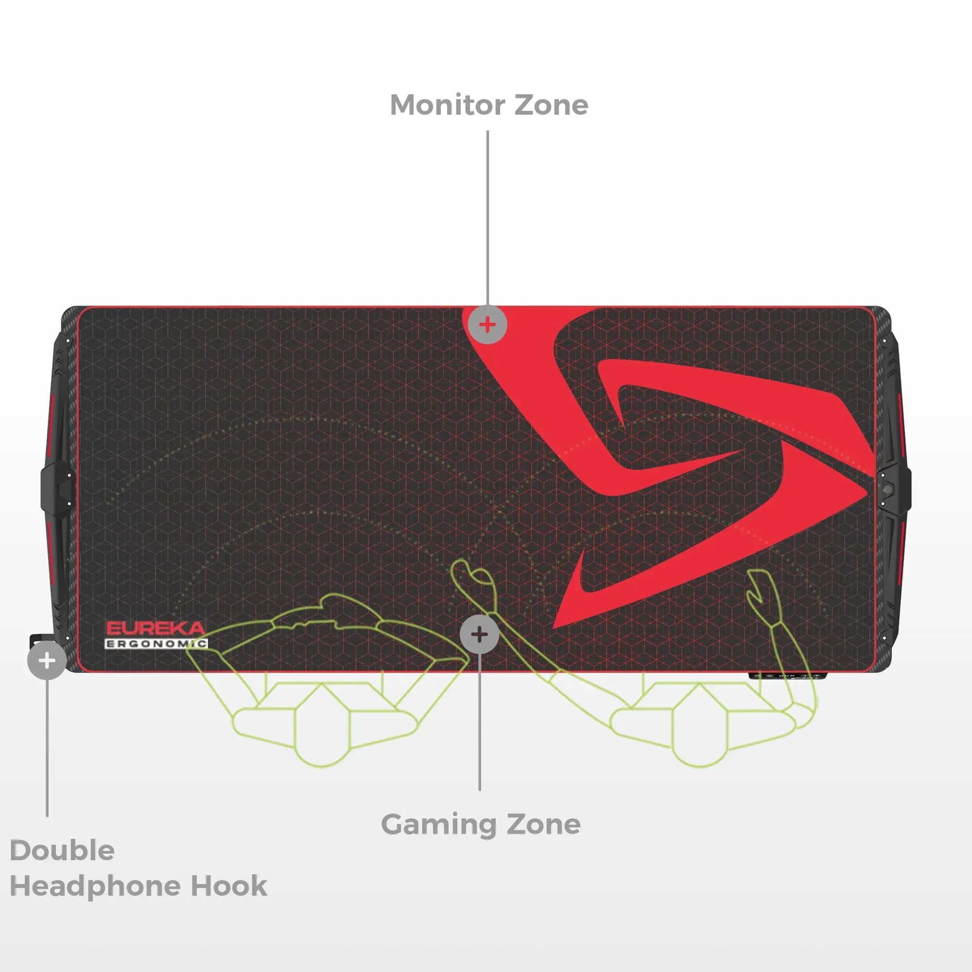 Gaming Standing Desk with RGB Lighting (65"x27")