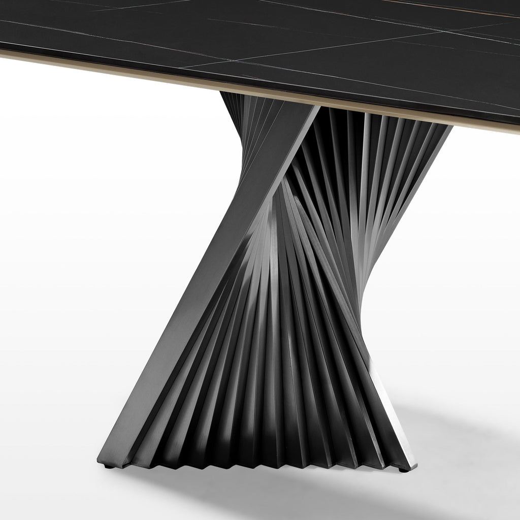 Oasis, 105.5" Dining Table with Sintered Stone, Black