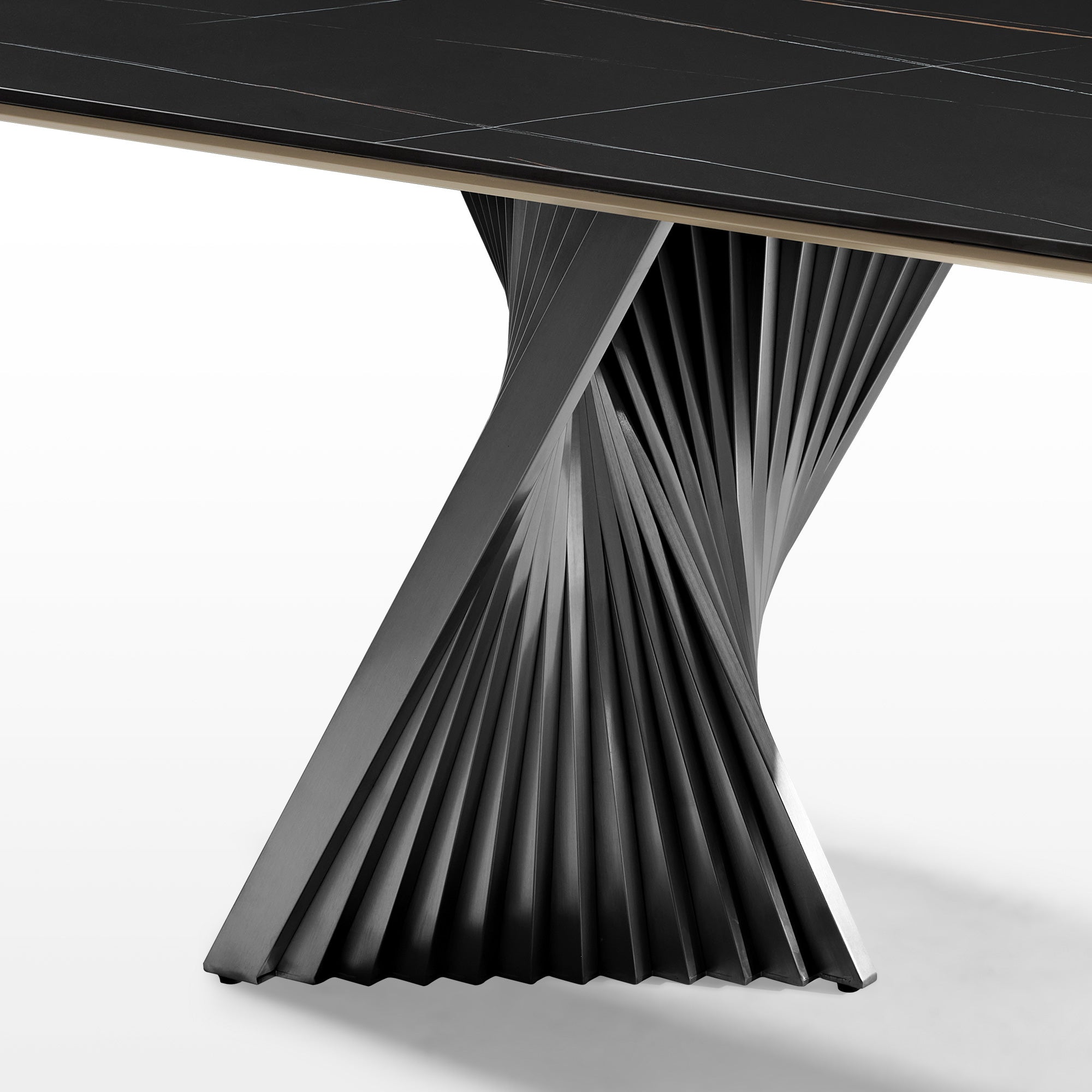 Oasis, 105.5" Dining Table with Sintered Stone, Black