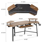 Aero Wing Shaped Studio Desk (73"x23")