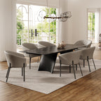 Jade, Upholstered Arm Dining Chair 1 PC, Dark Gray