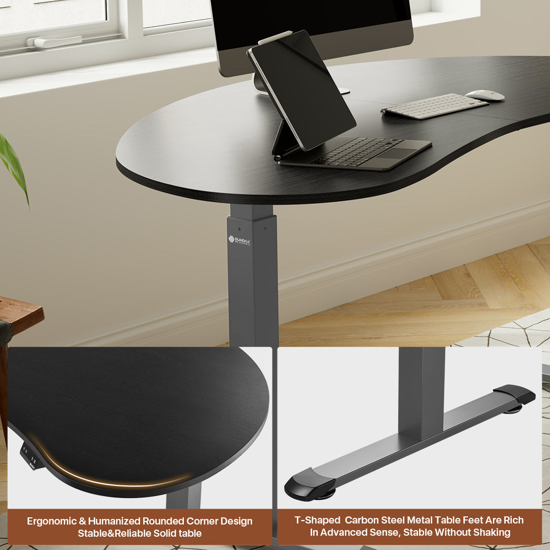 Cashew Shape Standing Desk (70"x39")