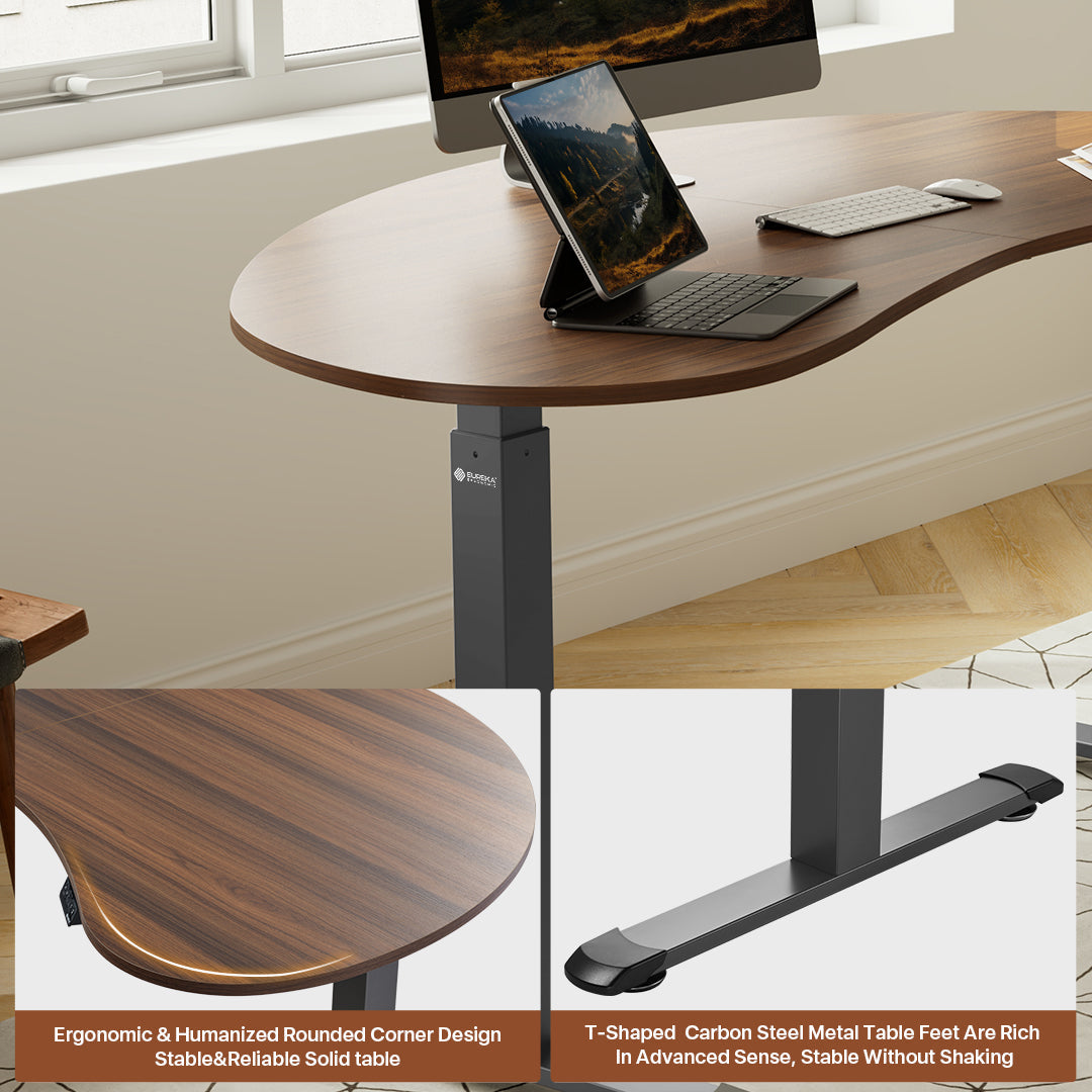 Cashew Shape Standing Desk (70"x39")
