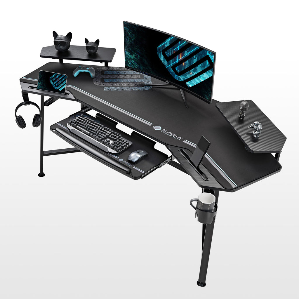 Aero Wing Shaped Studio Desk (73"x23")
