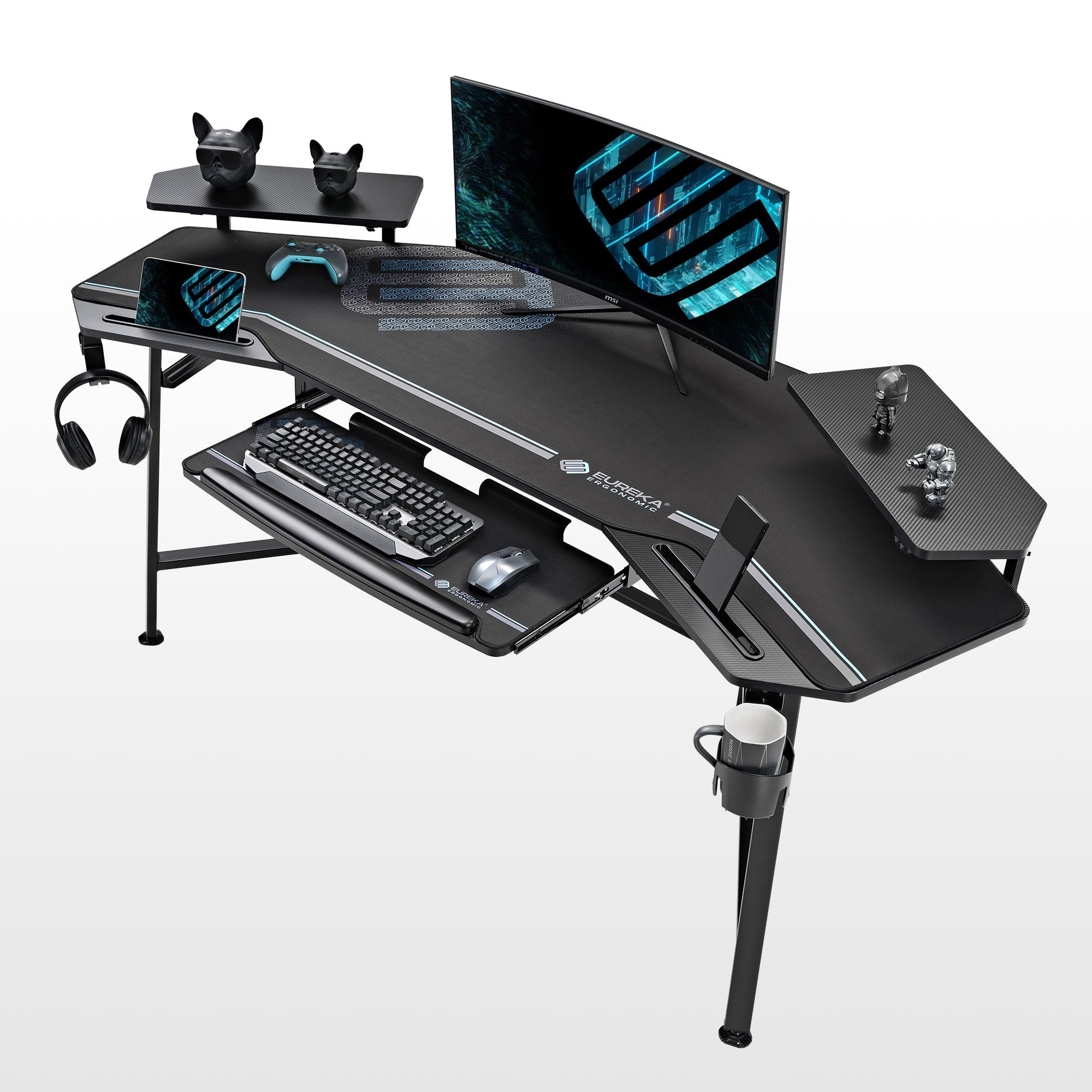 Aero Wing Shaped Studio Desk (73"x23")