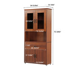 72" Storage Bookcase with Doors and Shelves, Walnut