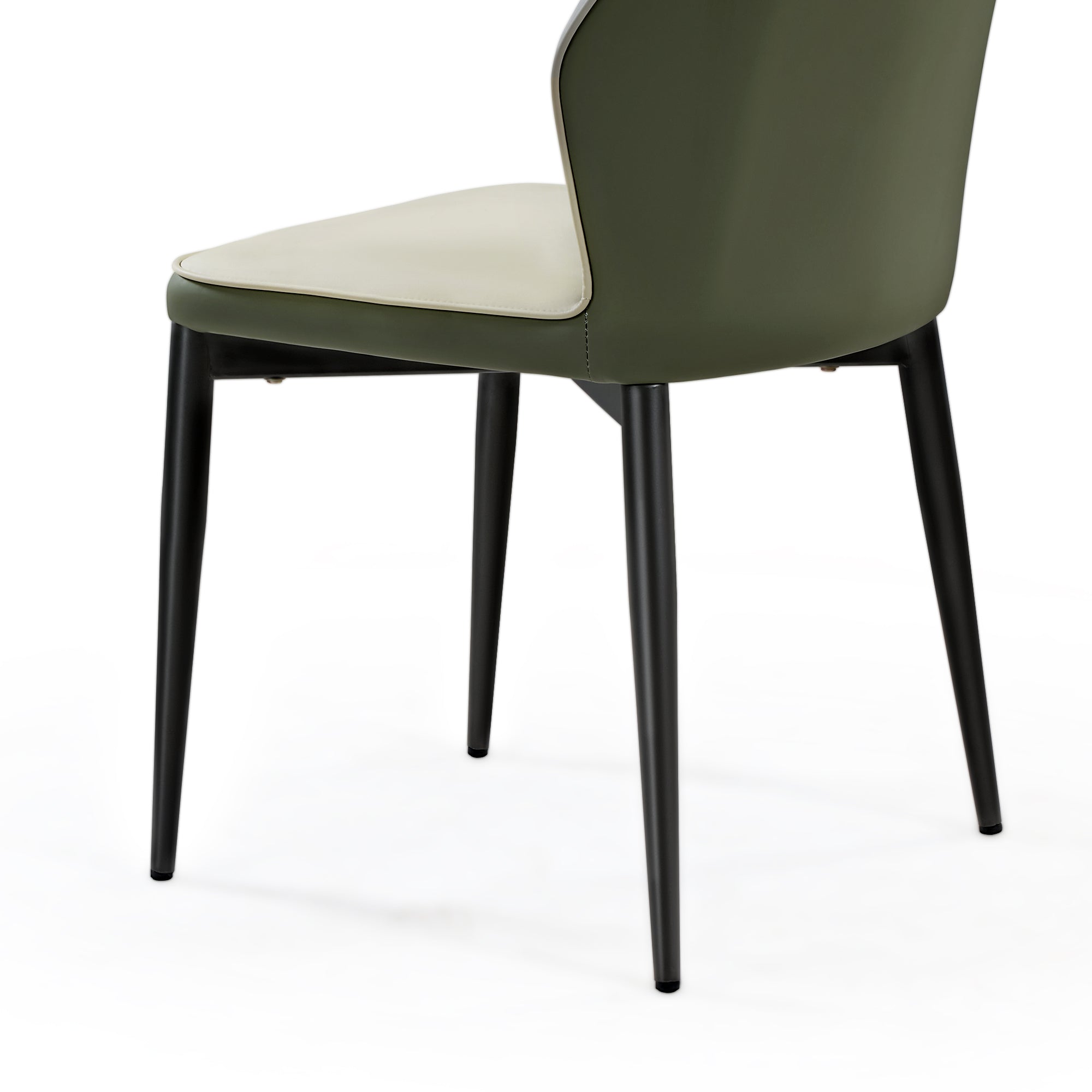Ember, Upholstered Dining Side Chair Set of 2, Gray and Bottle Green