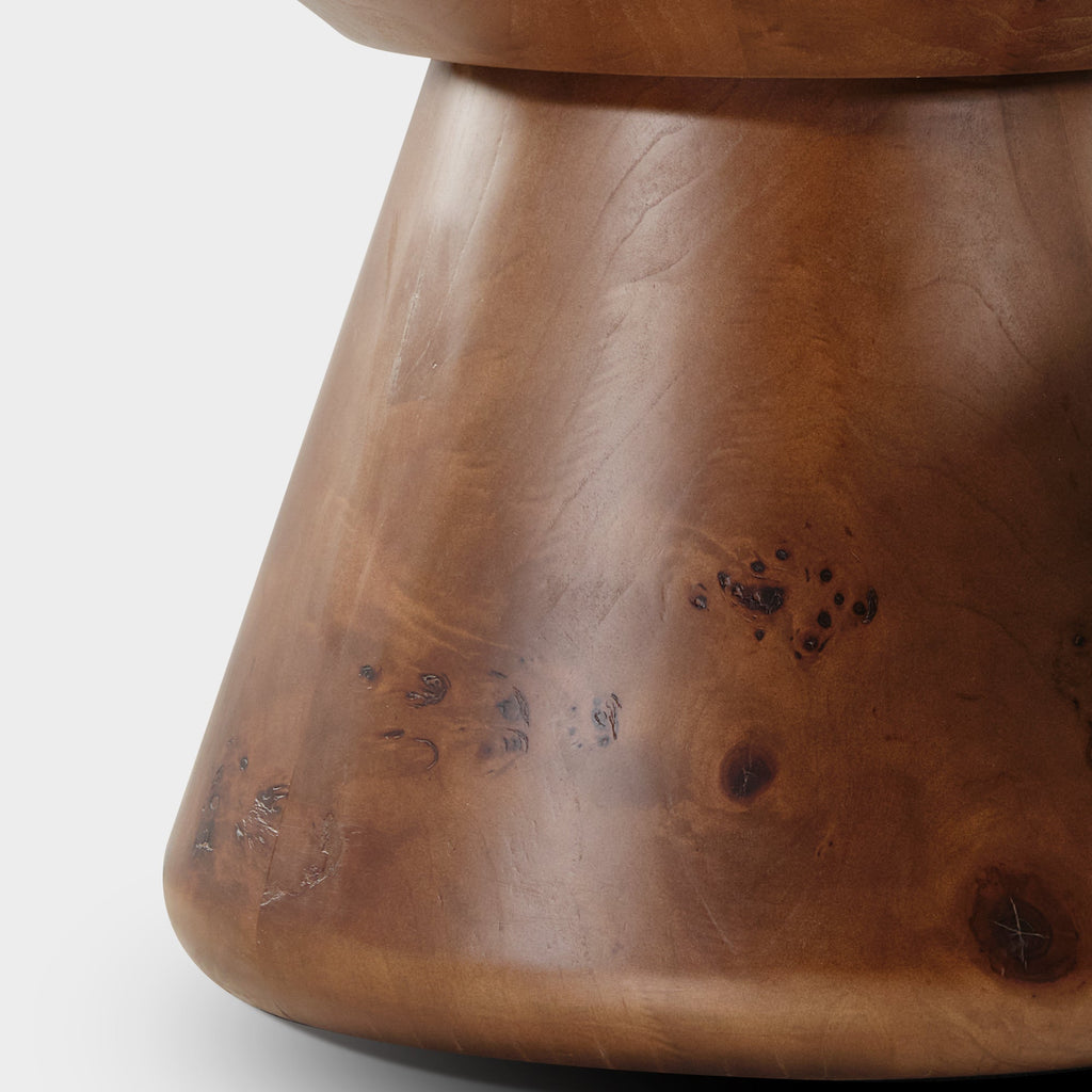 43" Brown Round Coffee Table Set of 2