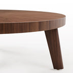 41" Irregular Round Solid Wood Walnut Coffee Table