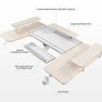 U-Shaped Standing Desk with Accessories Set (74"x23")