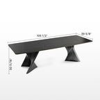 Oasis, 105.5" Dining Table with Sintered Stone, Black