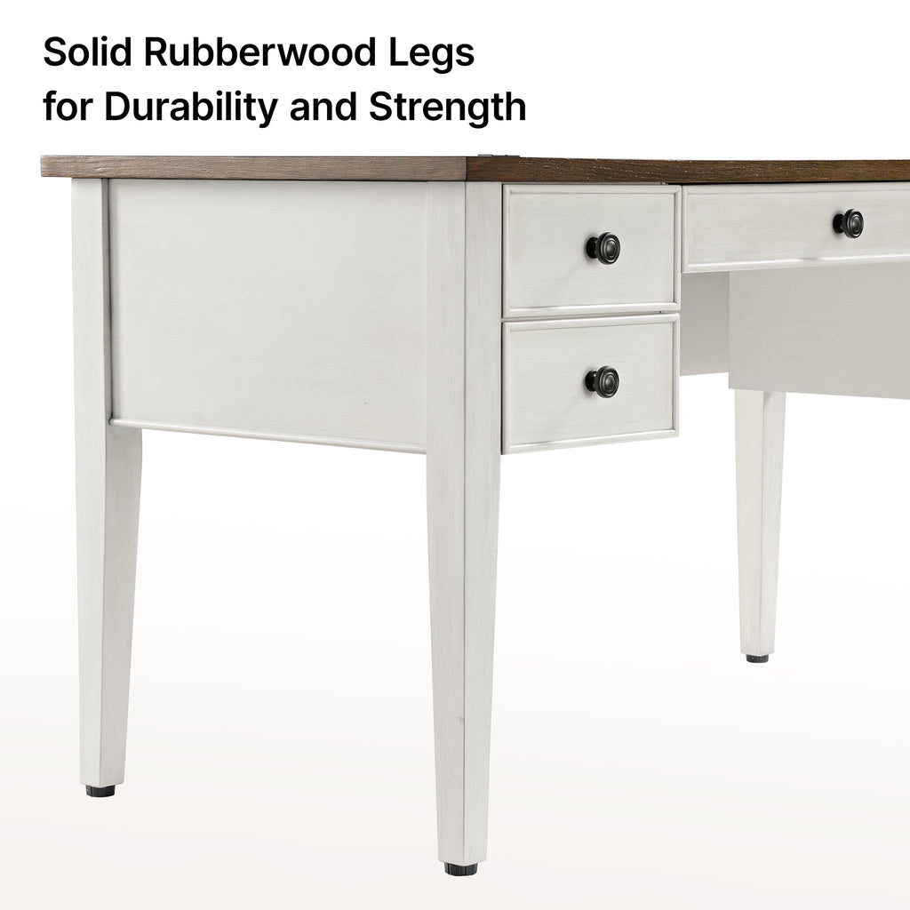 Farmhouse Office Desk with Drawers