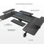 U-Shaped Standing Desk with Accessories Set (74"x23")