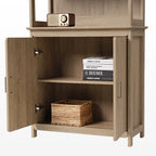 Ark EL, 71" Display Bookshelf with Storage Cabinet, Oak