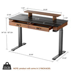 Faux Saddle Leather Adjustable Standing Desk (55"x23")