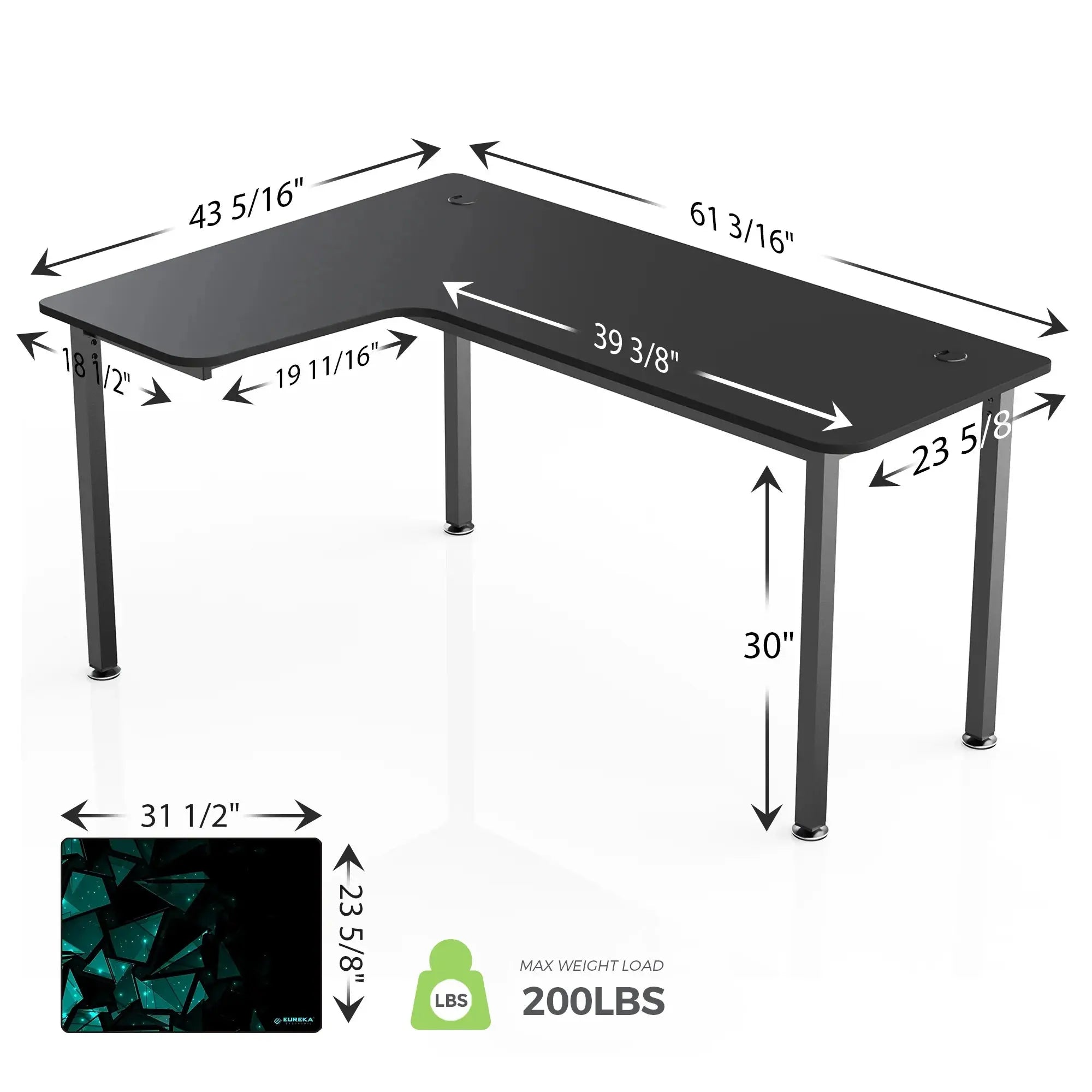 L-Shaped Office Desk (60"x23")