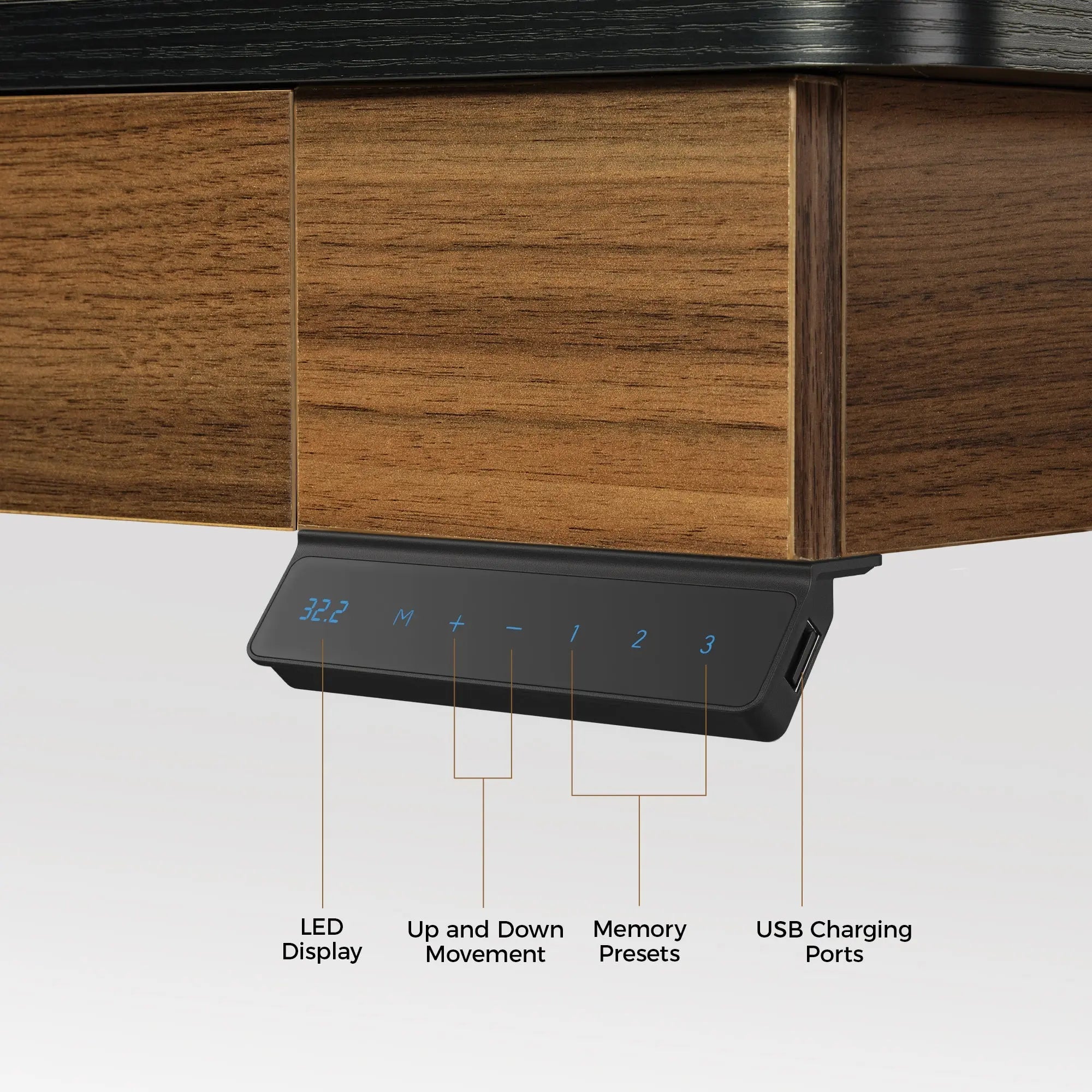 Standing Desk with Drawers, Wood Finish (47" /55")