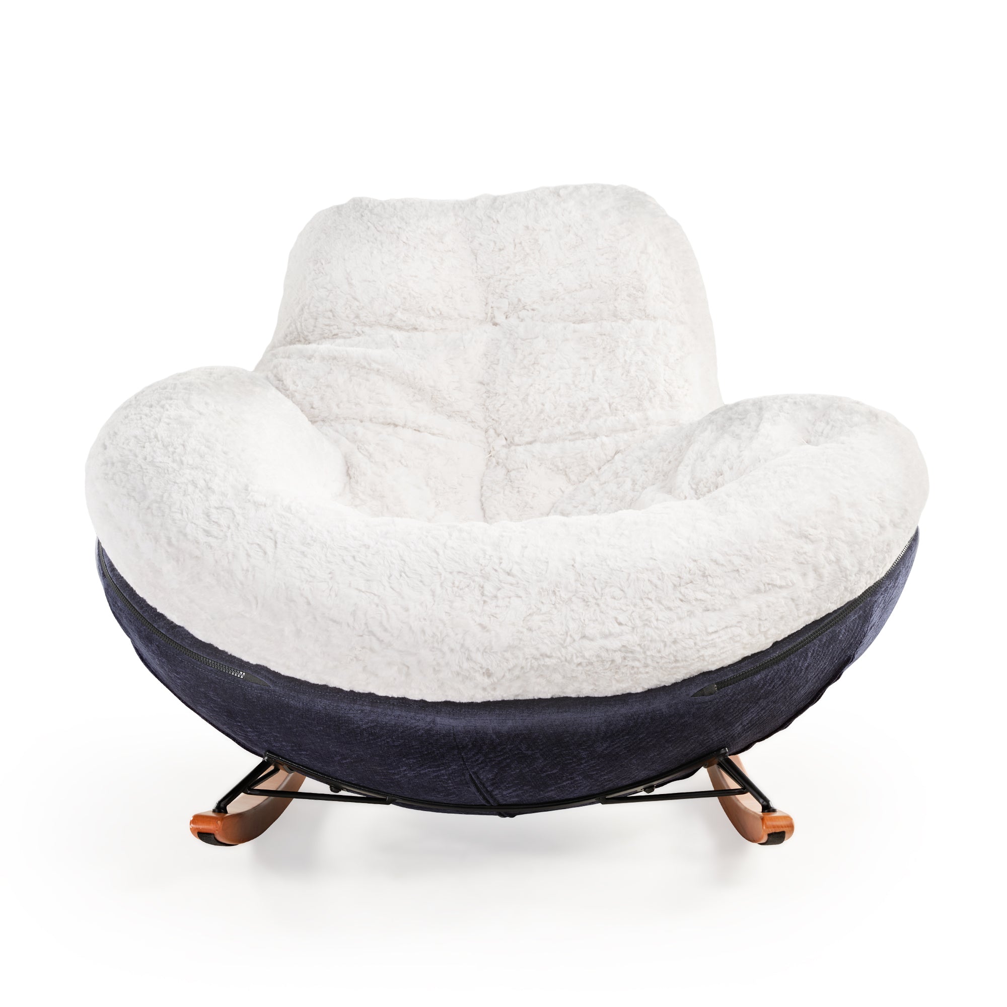 Chloe, Comfy Rocking Lounge Chair, Off White