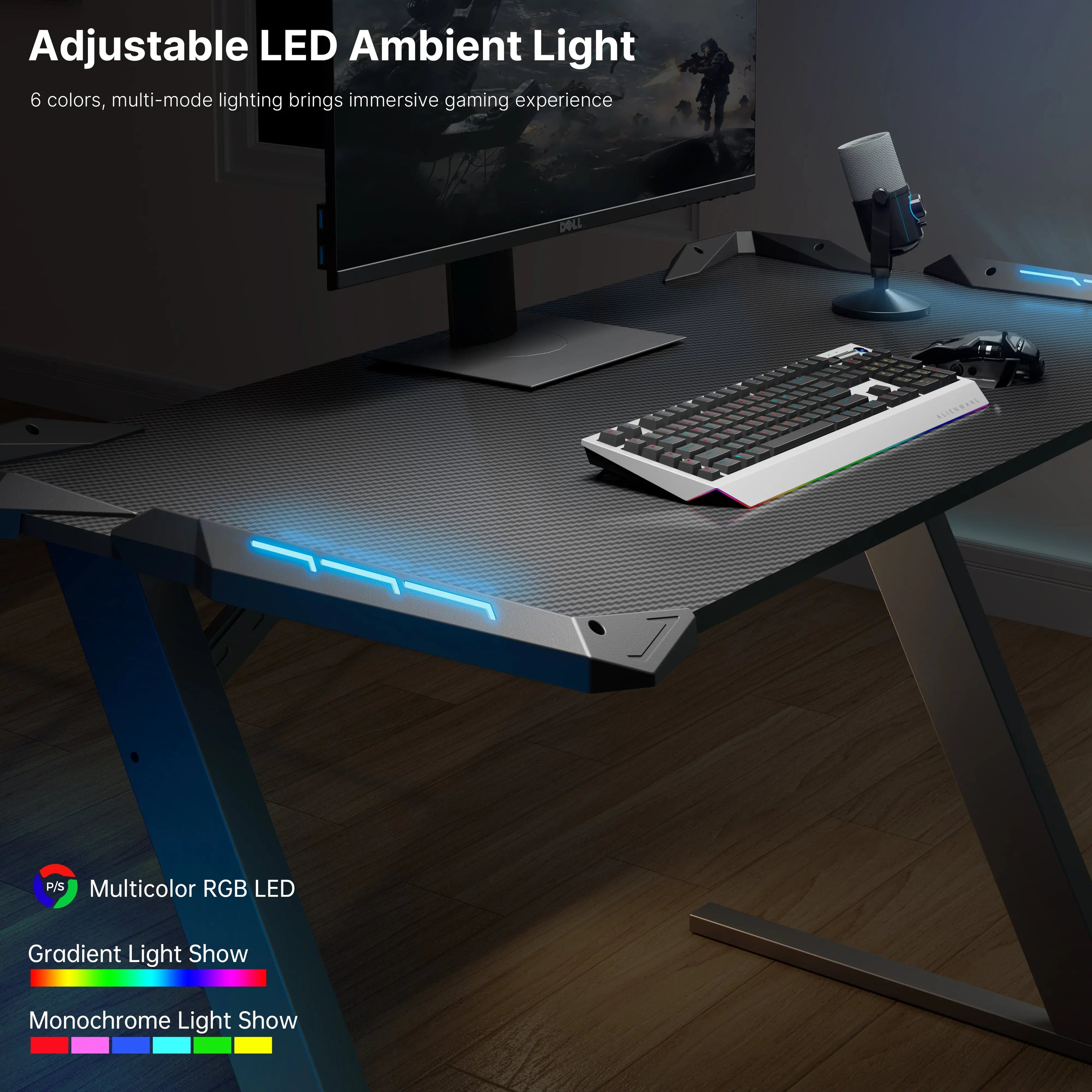 Gaming Desk with Z-Shaped Legs (44"x24")