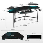 Aero Wing Shaped Studio Desk (73"x23")