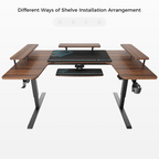U-Shaped Standing Desk with Accessories Set (74"x23")