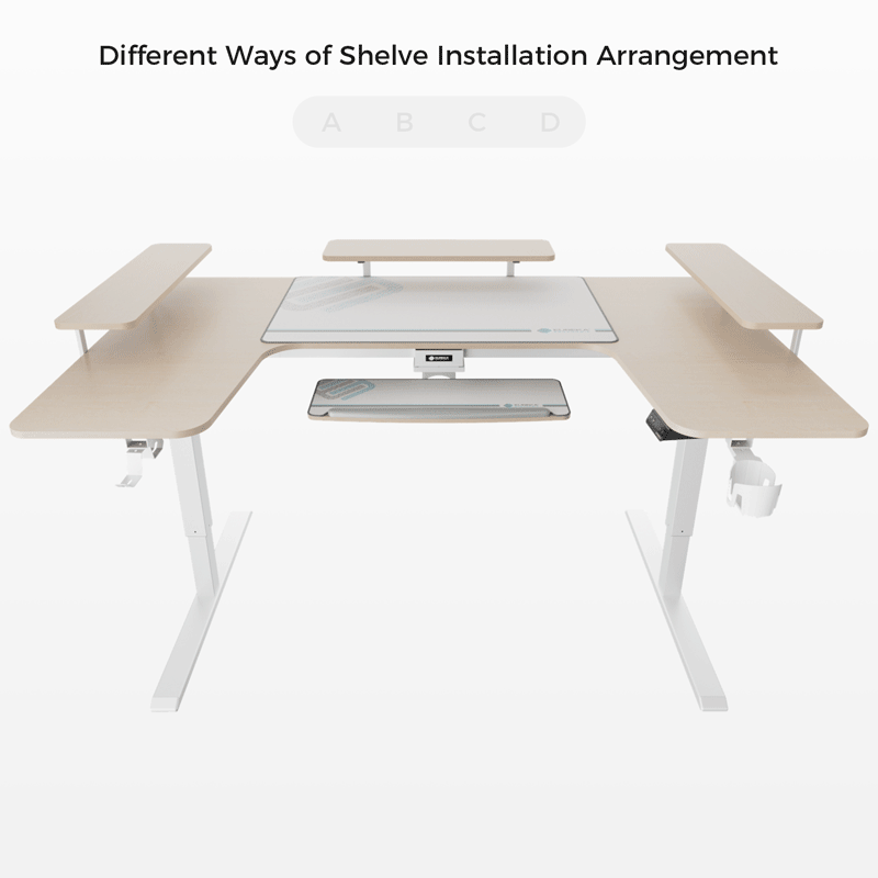 U-Shaped Standing Desk with Accessories Set (74"x23")