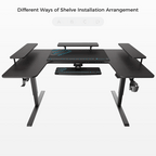 U-Shaped Standing Desk with Accessories Set (74"x23")