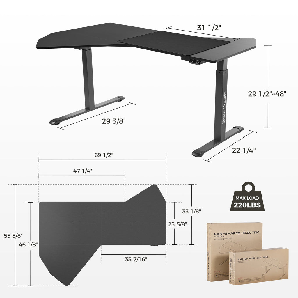 Blossom Dynamics Office Standing Desk (70"x46")
