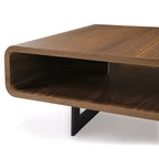 47" Walnut Rounded Rectangular Coffee Table