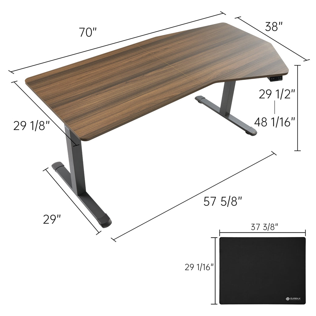 Unique Shape Office Standing Desk (70"x29")