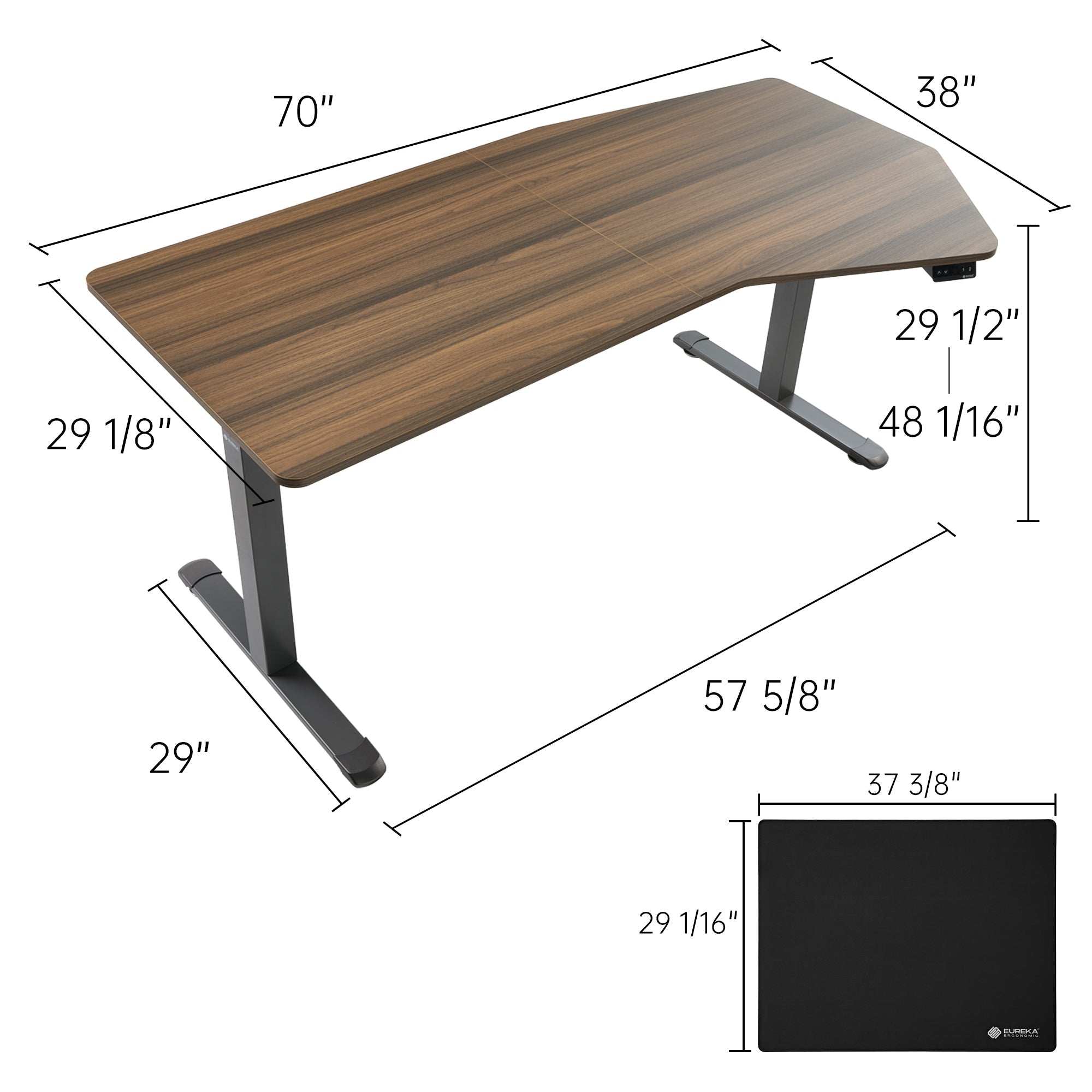 Unique Shape Office Standing Desk (70"x29")