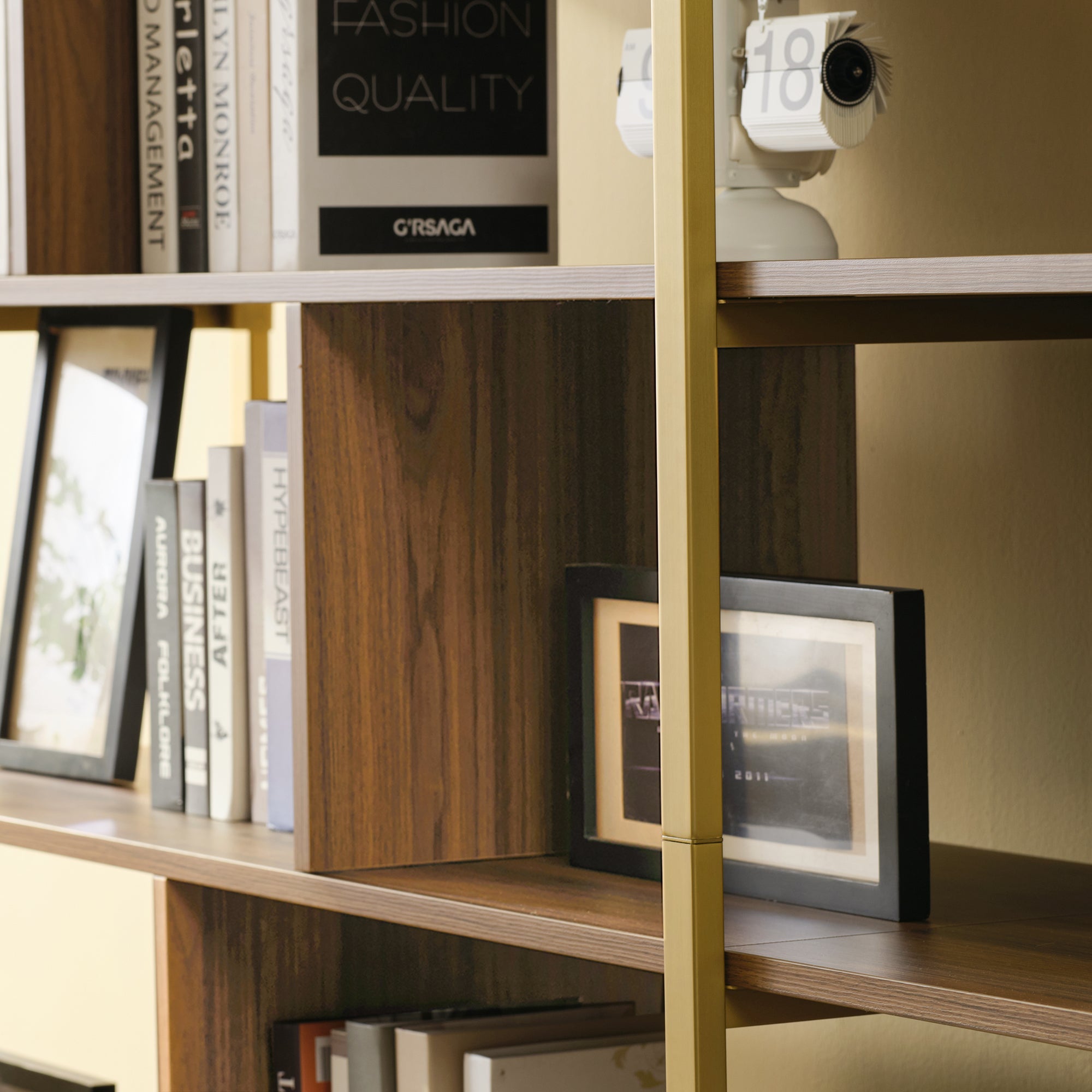 Napa Wood Bookcase Cabinet, Bottom Storage, Adjustable Book Shelves